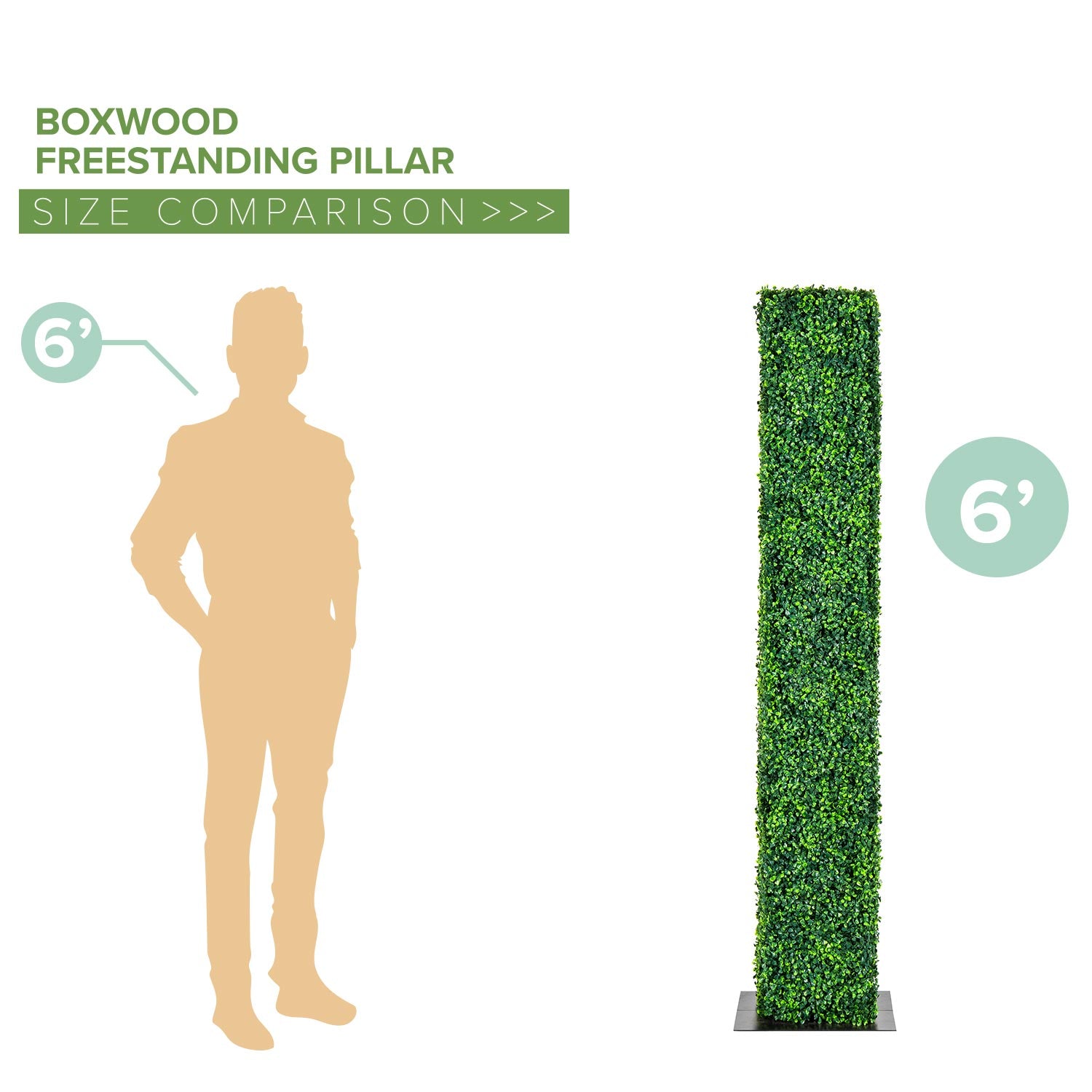 Freestanding Boxwood Pillars