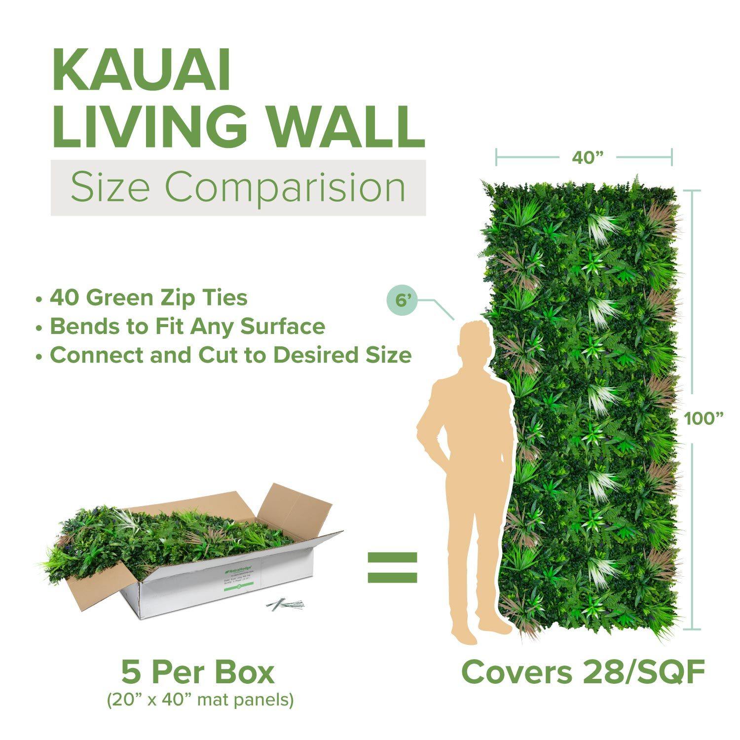 Artificial Kauai Living Wall - Natrahedge